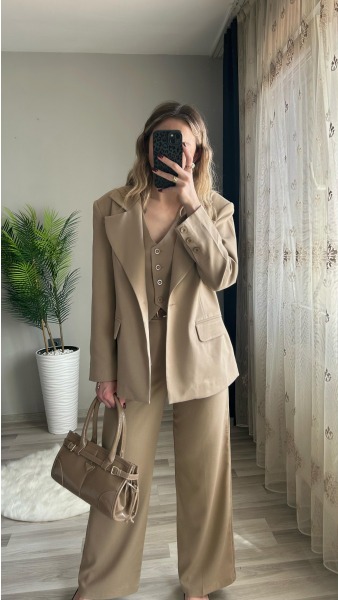 Blazer Ceket - Camel