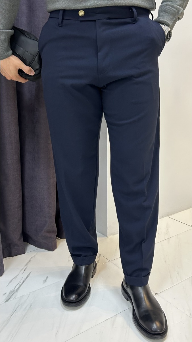 Boyfriend Kumaş Pantolon - Lacivert 