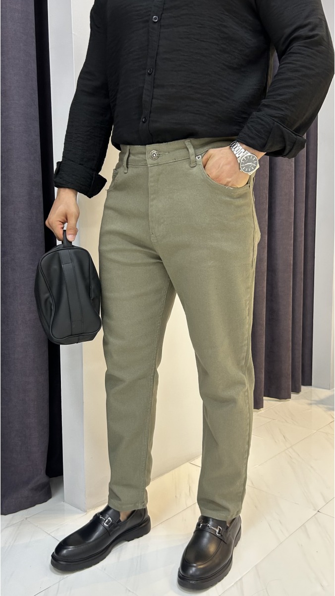 Boyfriend Jean Pantolon - Haki