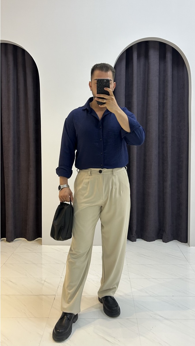 Krinkıl Gömlek - Lacivert