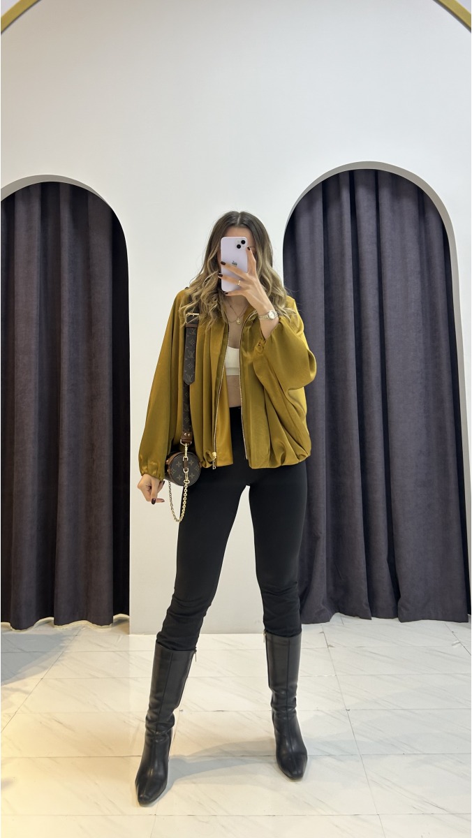 Saten Ceket - Camel
